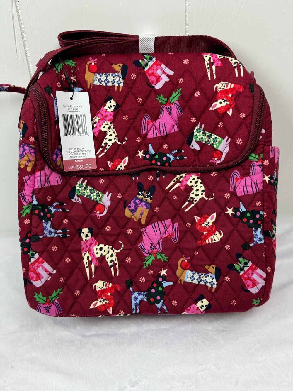 Vera Bradley Holiday Hounds Lunch Crossbody, NWT